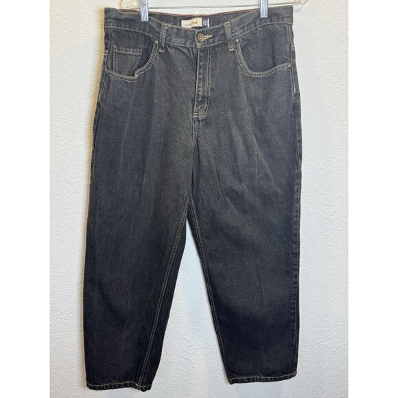 Anchor Black Pants Mens 36 X 30 Original Baggy Wide Jeans Y2K 90s Vintage Skater - Picture 1 of 12